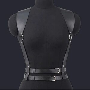 Sleek Black Harness Belt
